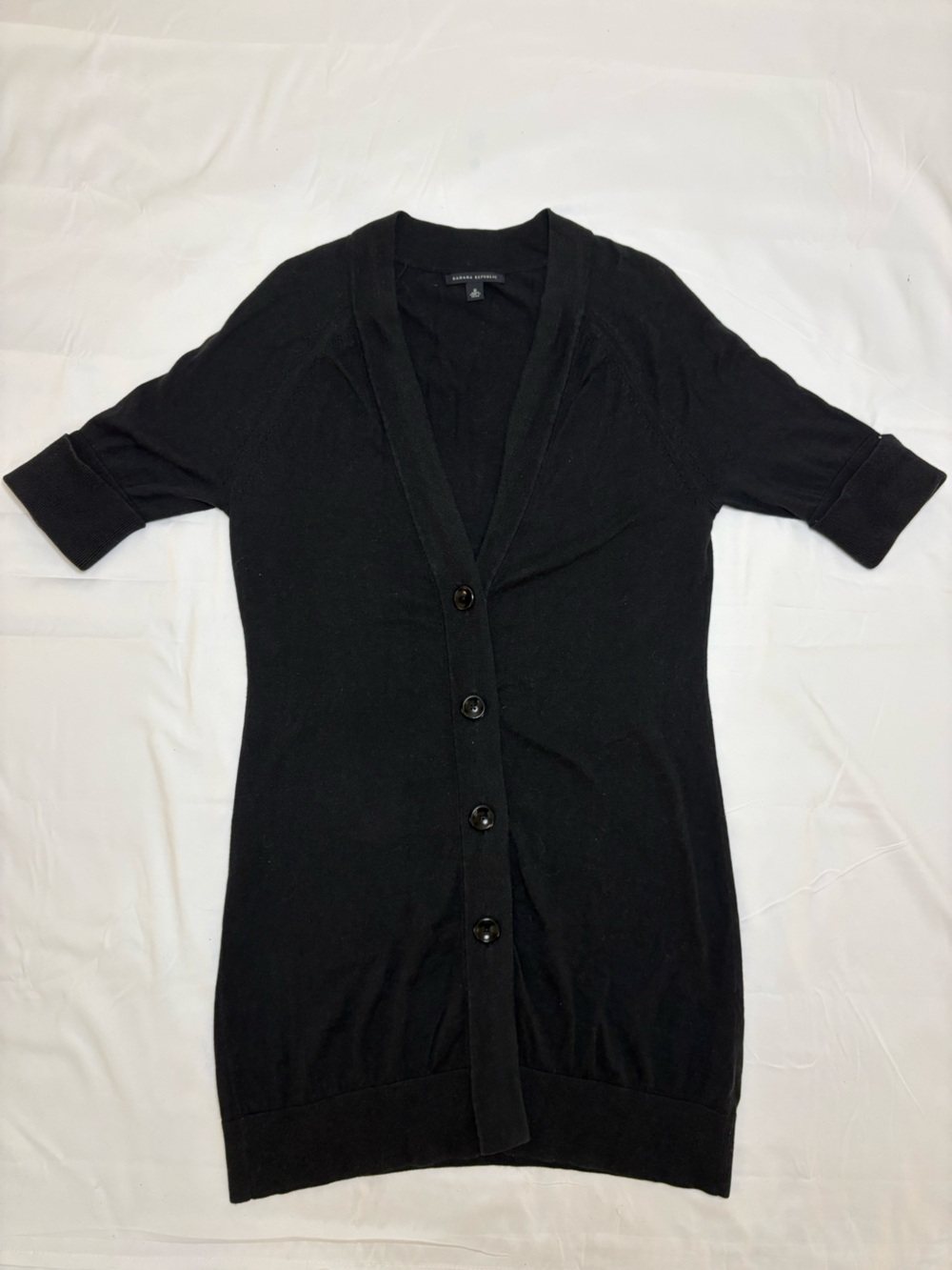 Banana Republic Wool V-Neck Elbow Sleeve Button Cardigan Sweater Women’s Medium - Picture 1 of 13